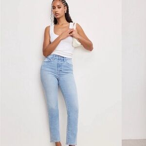 Good American Light Blue Straight Leg Jeans